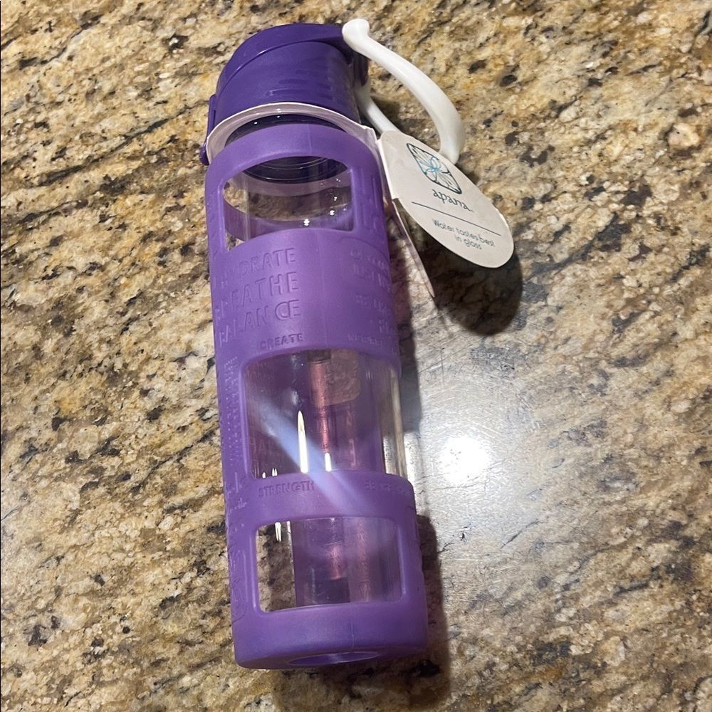 Apana Purple Water Bottle with Handle NEW